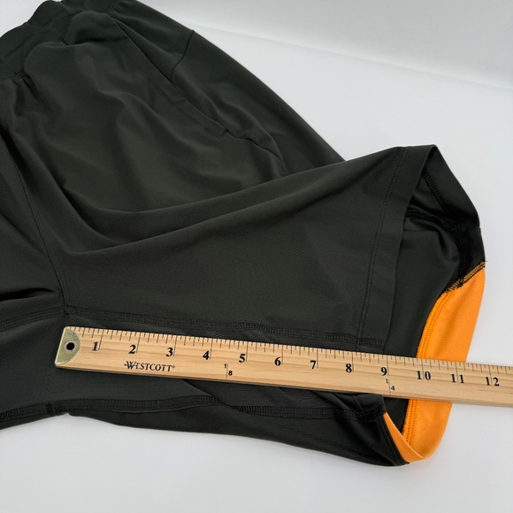 Adidas Shorts Men Medium Green Orange Climalite Basketball Running Activewear - Picture 11 of 12